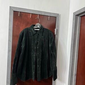 Women’s Dark Green Corduroy Shirt Jacket